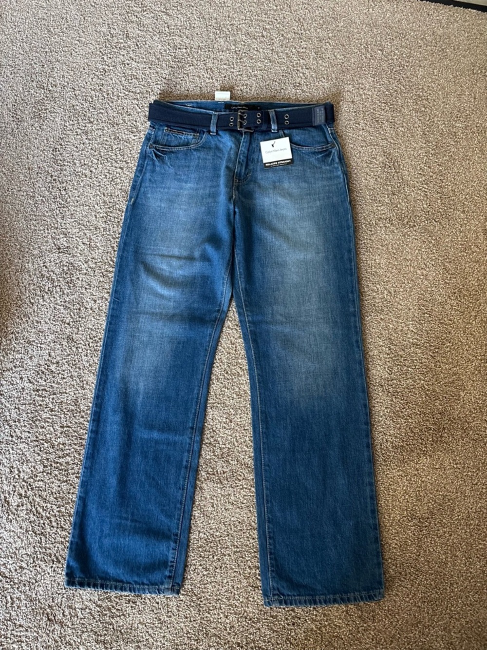 Calvin Klein Jeans Men's Dark Blue Straight Jeans